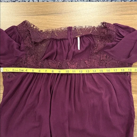 Free People Whimsigoth Fairy Flutter By Lace Oversized Blouse in Purple Size XS - Picture 5 of 9